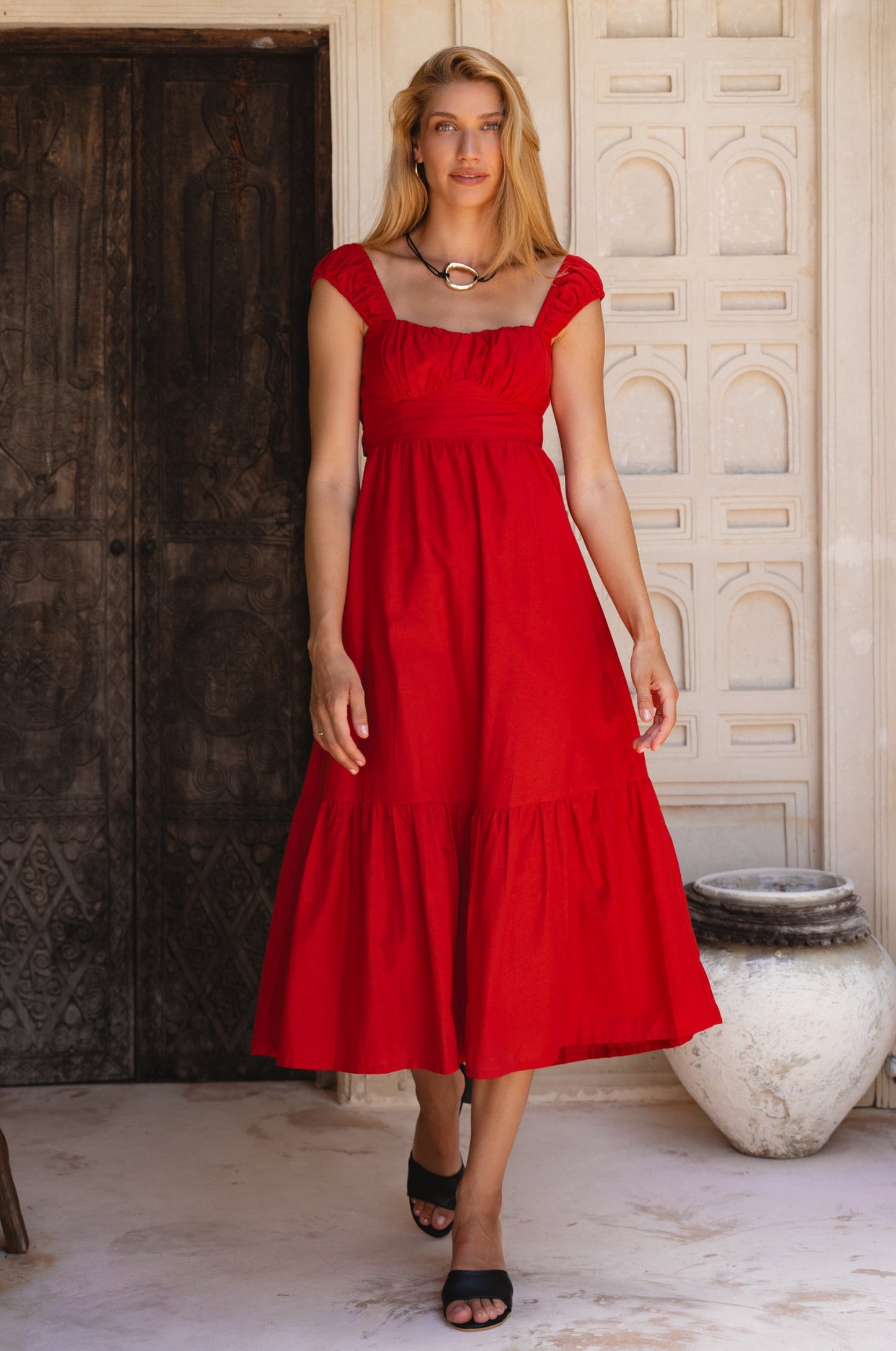 Augusta Midi Linen Dress-6