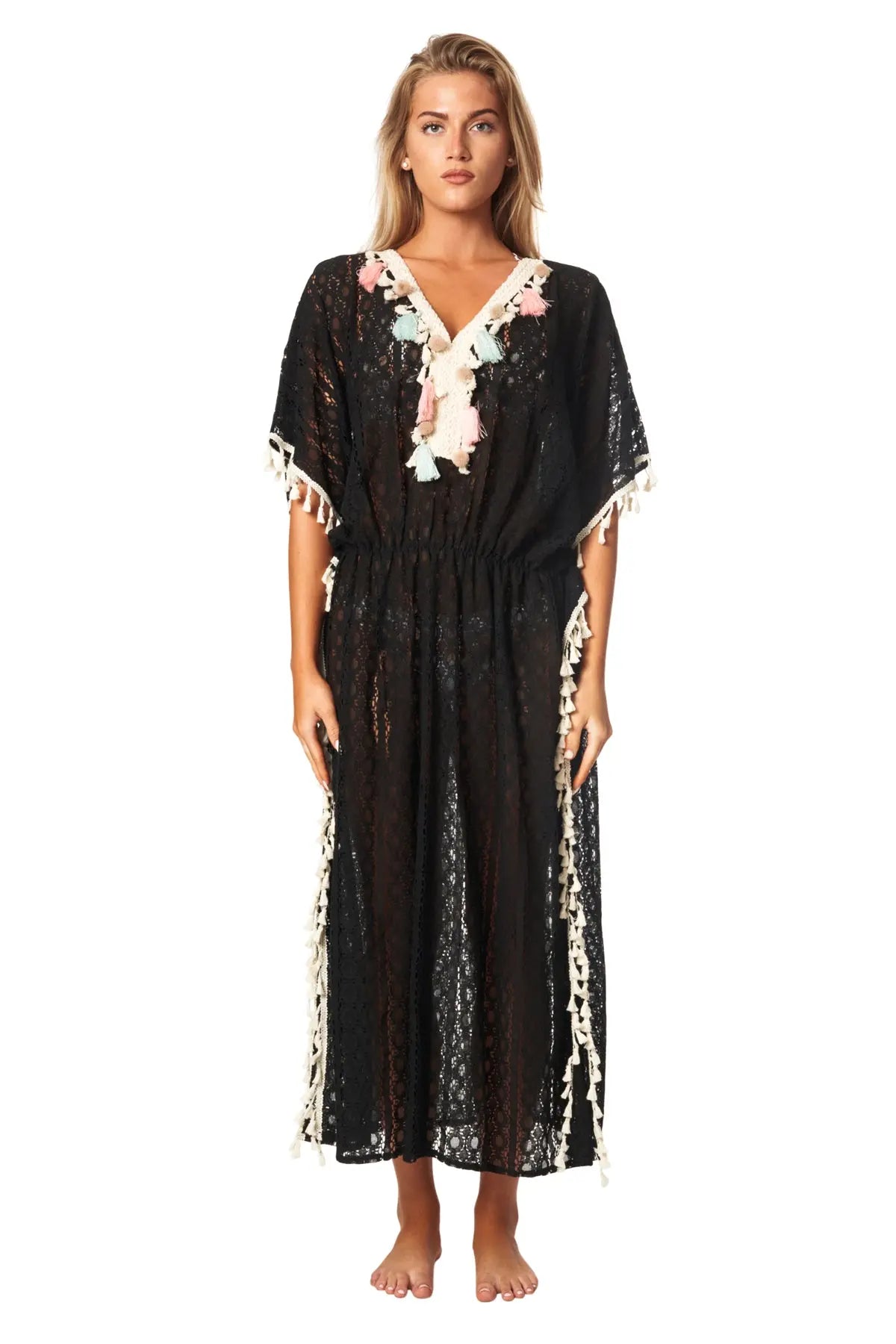 Boho Lace Maxi Kaftan Dress