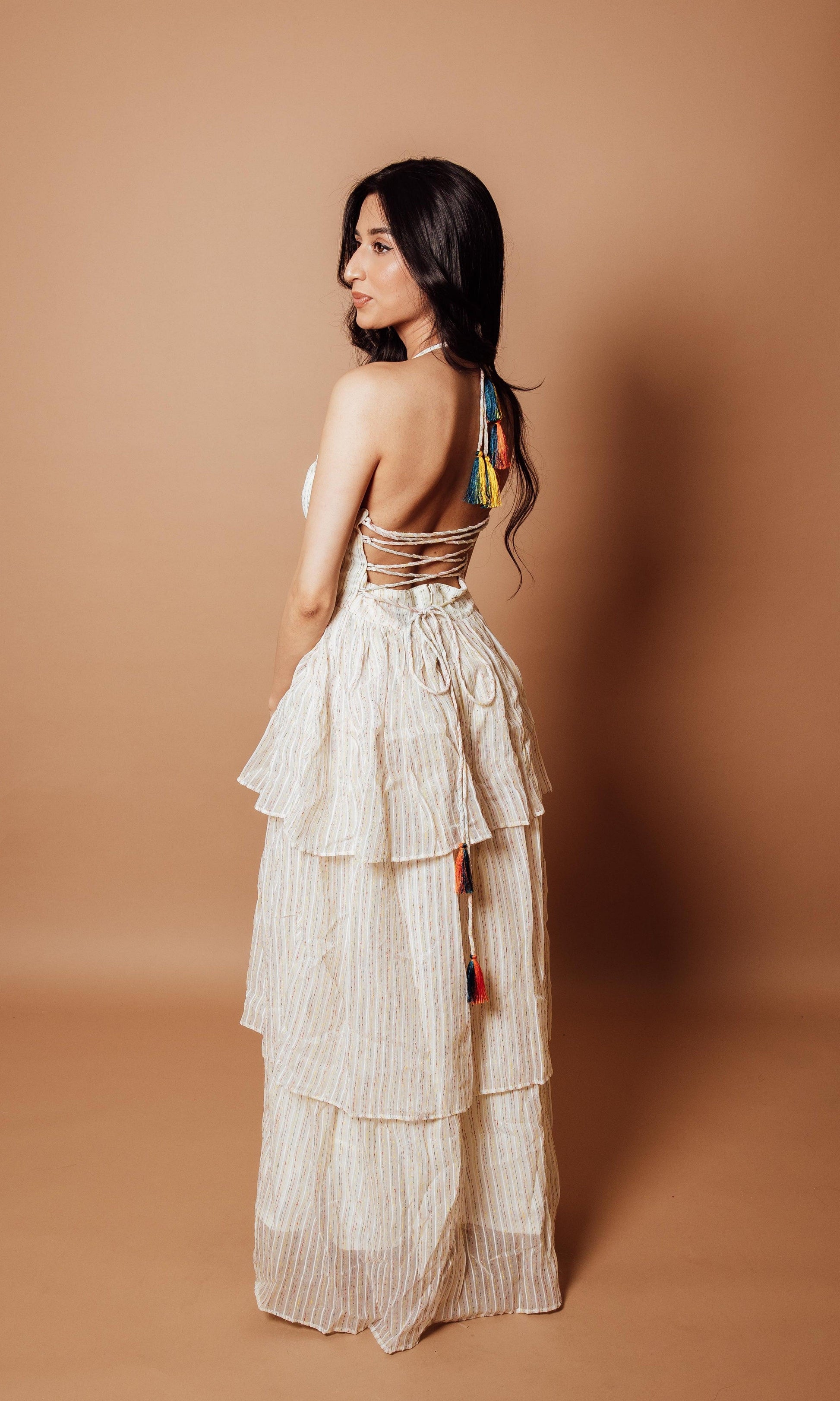 Wynn Tiered White Long Dress – Flor Del Sol