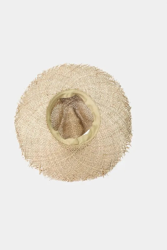 Fringe Edge Straw Braided Western Fedora Hat