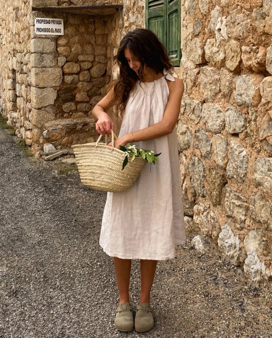 Ivory Linen Halter Dress